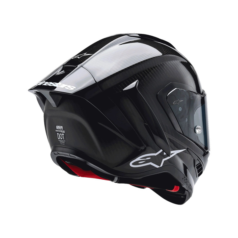 CASQUE ALPINESTARS SUPERTECH R10 SOLID BLACK CARBON HELMET