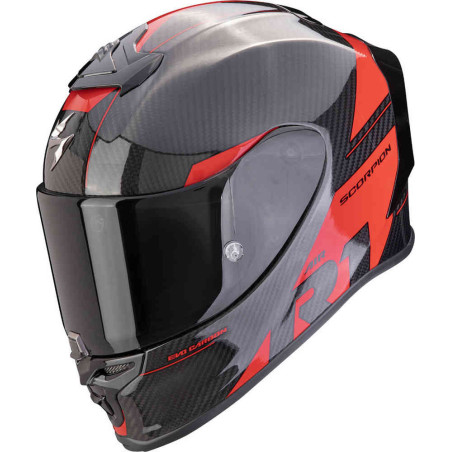 SCORPION EXO R1 EVO CARBON AIR RALLY HELMET BLACK RED