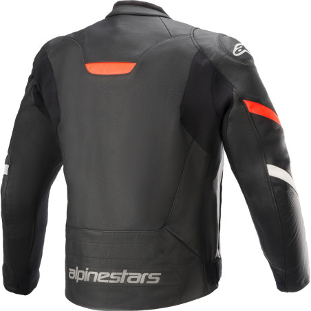 ALPINESTARS JACKE SCHNELLER V2 LEDER SCHWARZ ROT FLUO