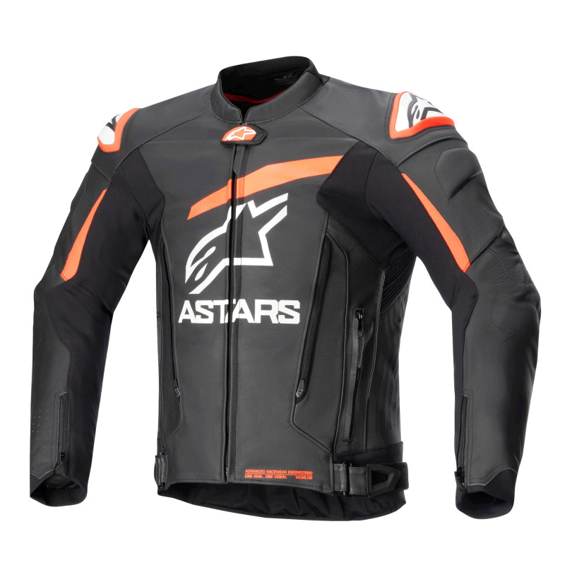 ALPINESTARS GP PLUS V4 CHAQUETA DE CUERO NEGRO ROJO BLANCO