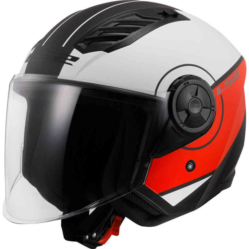 CASCO LS2 OF616 AIRLOW 2 FUNDA BLANCO MATE ROJO