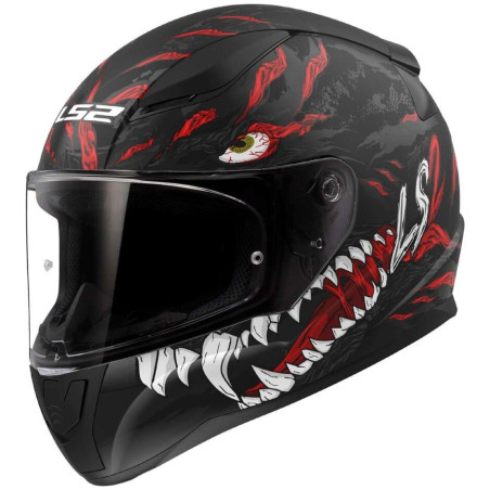 Casque LS2 FF353 Rapid 2 Kaiju rouge mat blanc noir