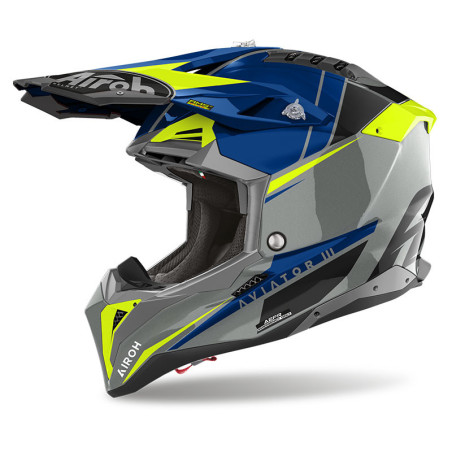 Helm Airoh Aviator 3 Push Blue Gloss