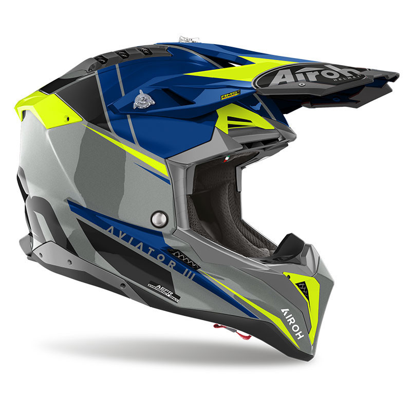 Helm Airoh Aviator 3 Push Blue Gloss
