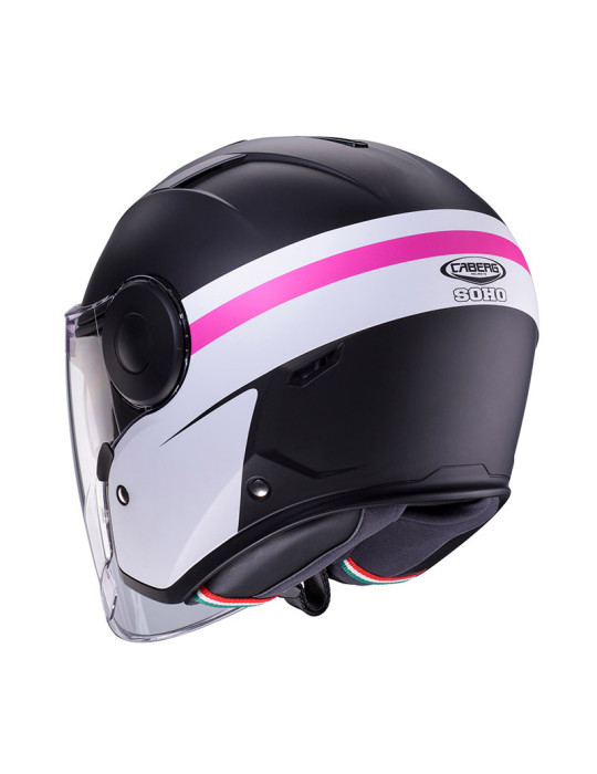 Casco Caberg Soho Zephyr negro mate fucsia