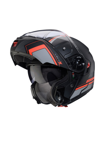 Casco Caberg Levo X Elite nero opaco grigio rosso fluo