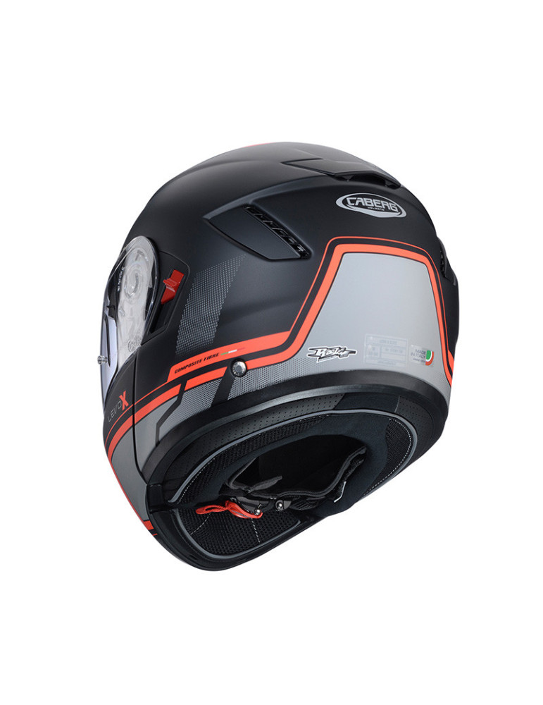 Casco Caberg Levo X Elite nero opaco grigio rosso fluo