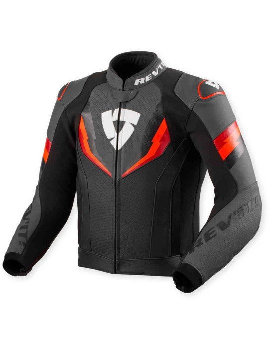 Chaqueta REV'IT! Quantum 3 Negro Rojo Neón