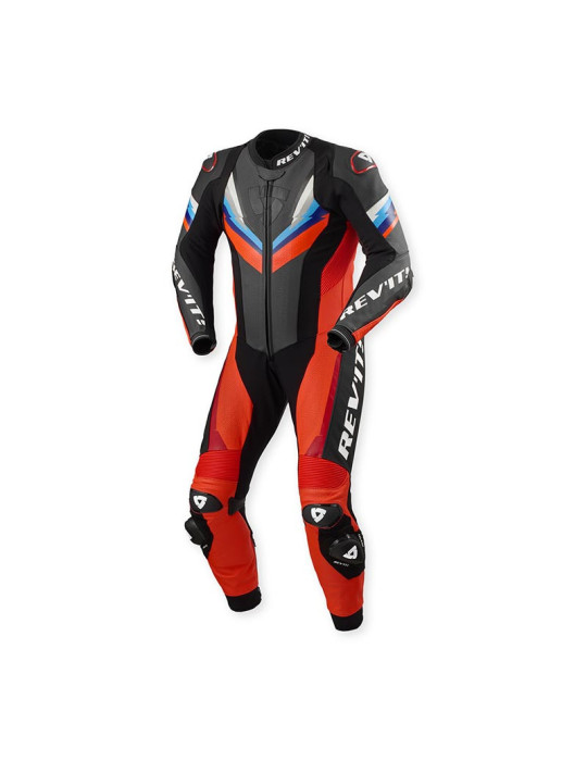 REV'IT! Quantum 3 Neon Rot Schwarz Einteiliger Anzug