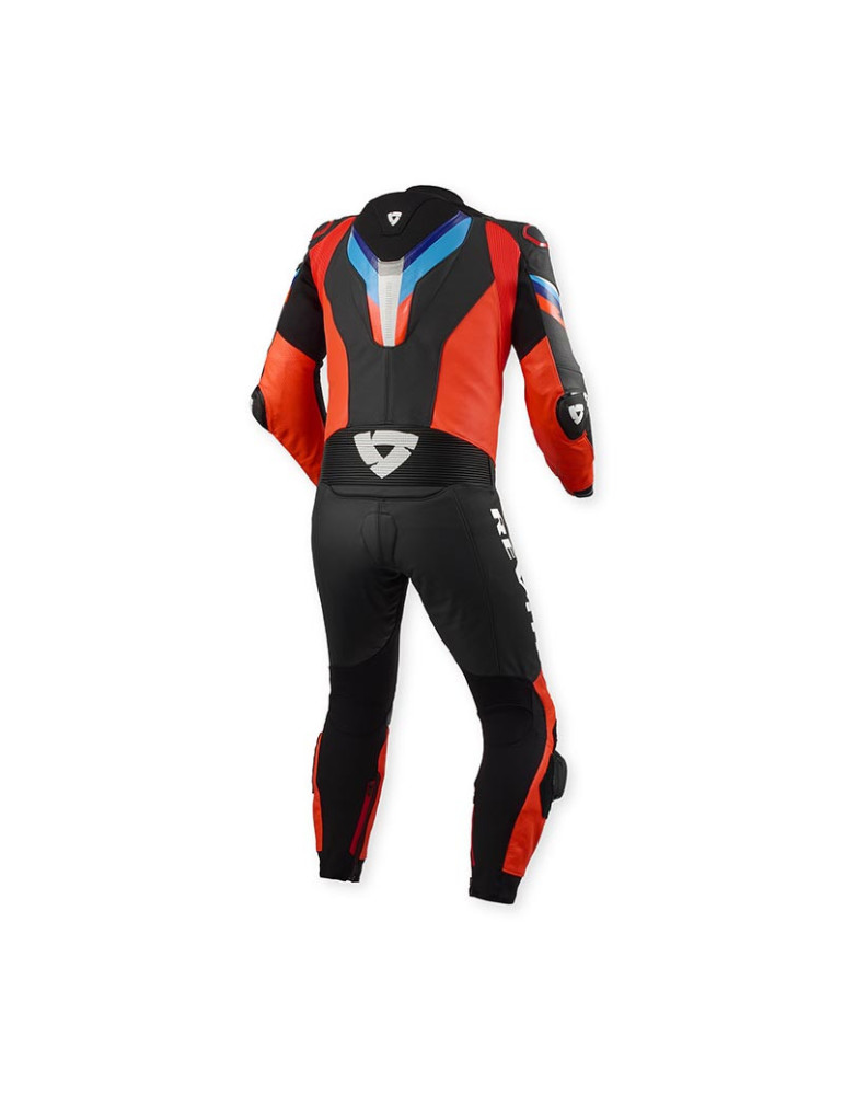 REV'IT ! Quantum 3 Rouge néon Noir Combinaison une pièce