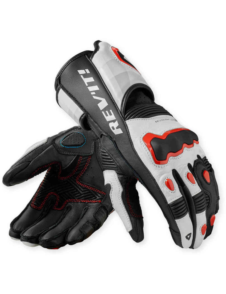 Guanti REV'IT! Quantum 3 White Neon Red