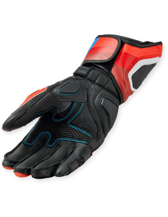 Gants REV'IT ! Quantum 3 Rouge Néon Bleu