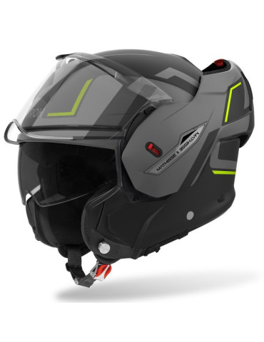 Casco Airoh Mathisse 2 Genius amarillo gris mate