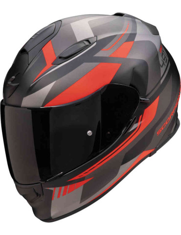 Casco Scorpion EXO-491 Abilis nero opaco argento rosso