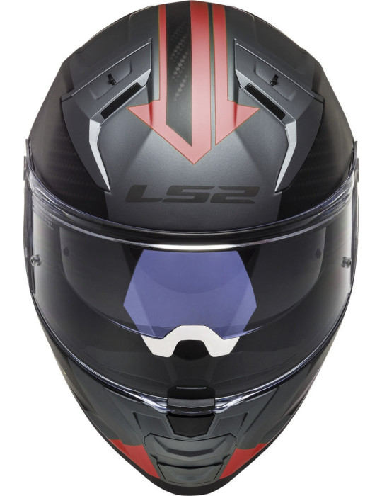Casque LS2 FF811 Vector 2 Splitter Matt Titanium Red