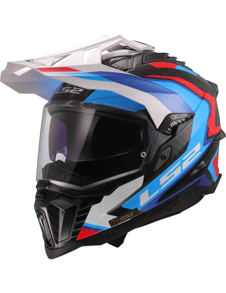 Casco LS2 MX701 Explorer Carbon Frontier II Blanco Azul