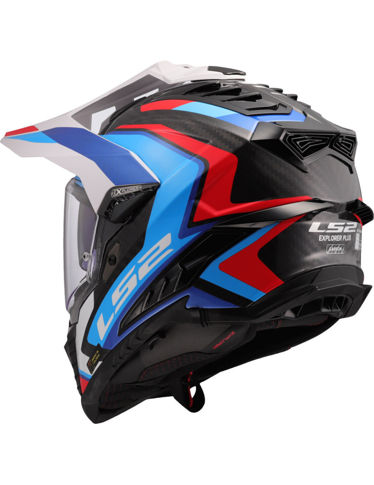 Casque LS2 MX701 Explorer Carbon Frontier II Blanc Bleu