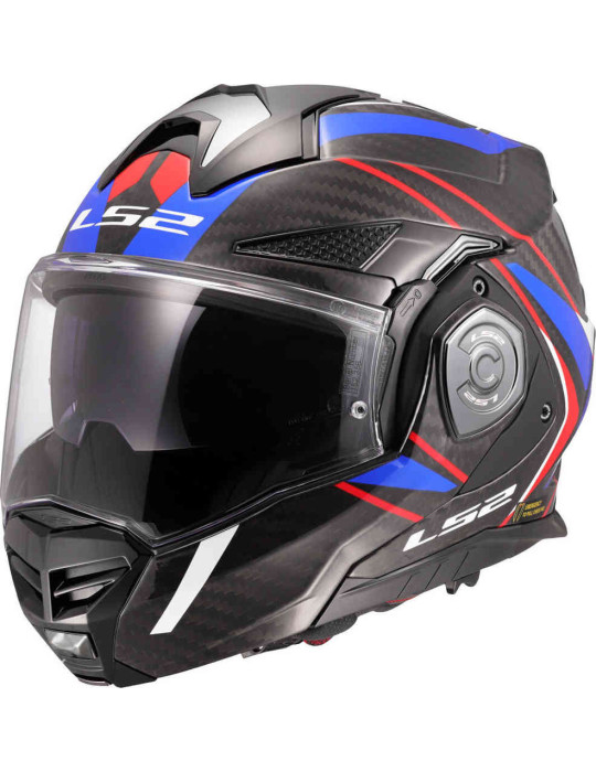 Casque LS2 FF901 Advant X Carbon Future II Blanc Bleu