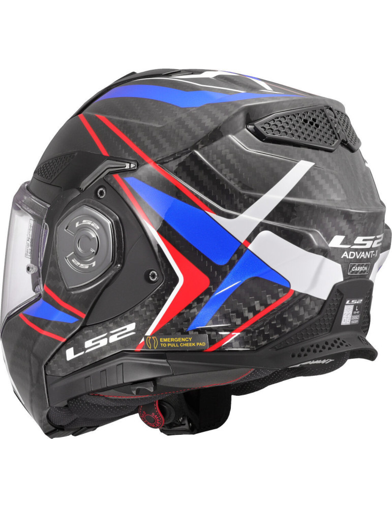Casque LS2 FF901 Advant X Carbon Future II Blanc Bleu