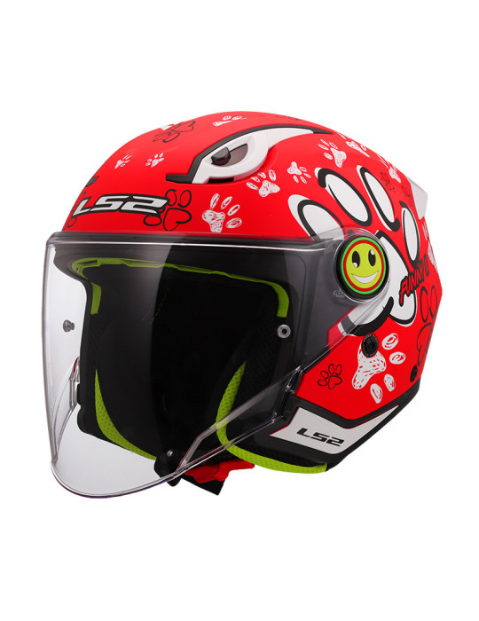 LS2 OF622 Funny II Paws casque bébé rouge