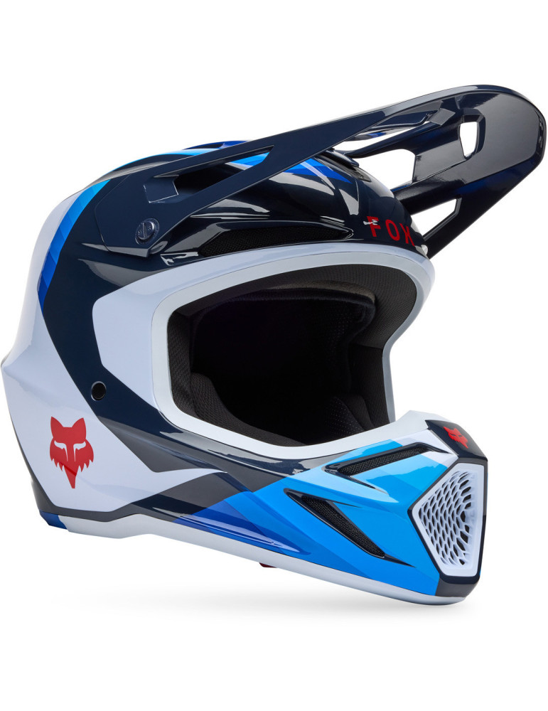 Fox V3 Fade Helm weiß blau