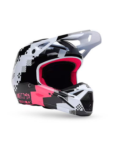 Casco Fox V1 Digi Image Negro Rosa