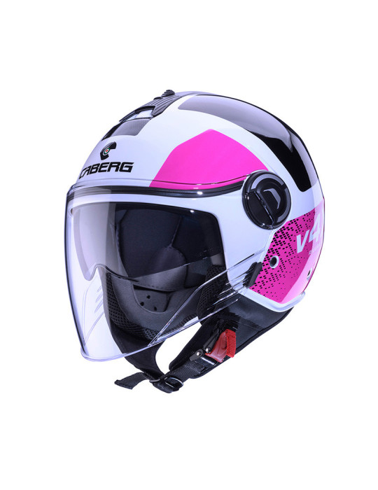 Helm Caberg Riviera V4X Alpha Weiß Fuchsia Schwarz