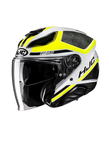 Casco HJC F31 MC3H Ceron amarillo blanco negro