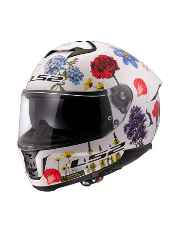 LS2 FF808 Stream II Blumen Weißer Helm