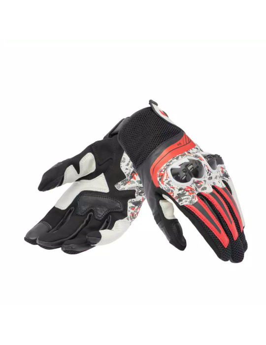 Dainese Mig 3 Handschuhe Schwarz Rot Spray Weiß