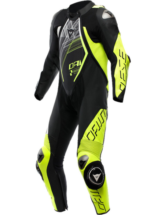 Dainese Audax D-Zip 1PC Perf Black Fluo Yellow White overall