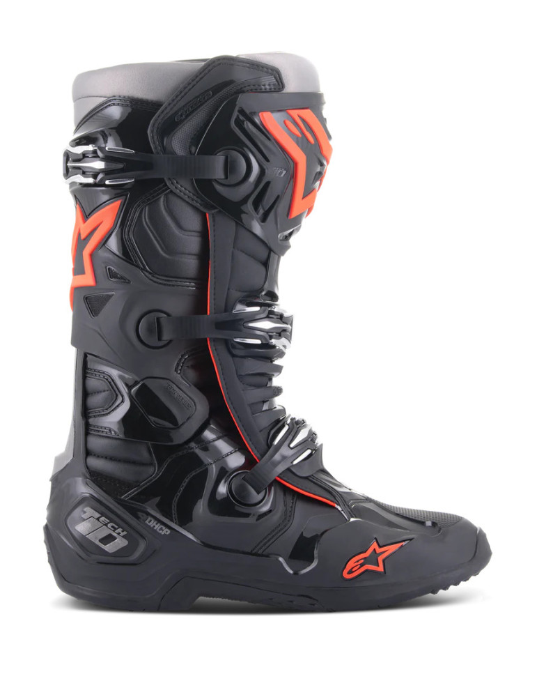 Botas Alpinestars Tech 10 Negro Rojo Fluo