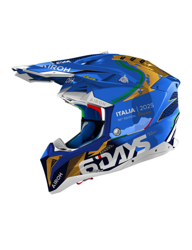 Casco Airoh Aviator 3 6Days Italy 2025 Azzurro