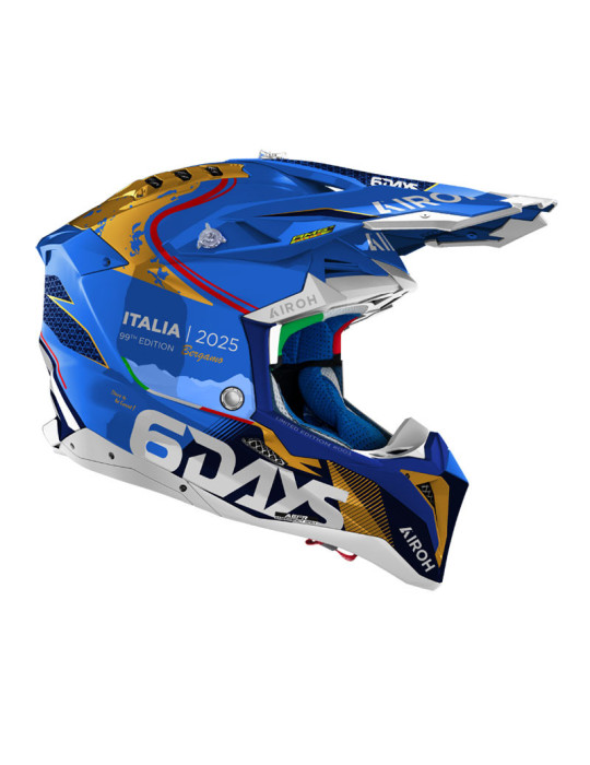 Casque Airoh Aviator 3 6Days Italy 2025 Light Blue