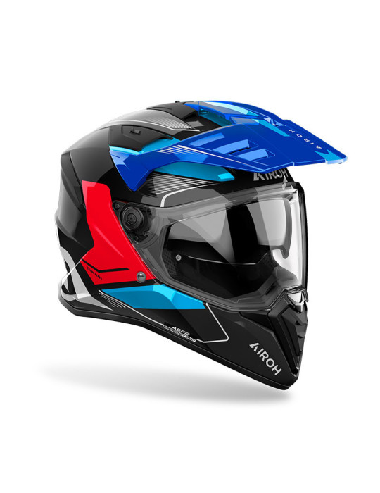 Airoh Bandit Tune Blau Rot Glanz Helm