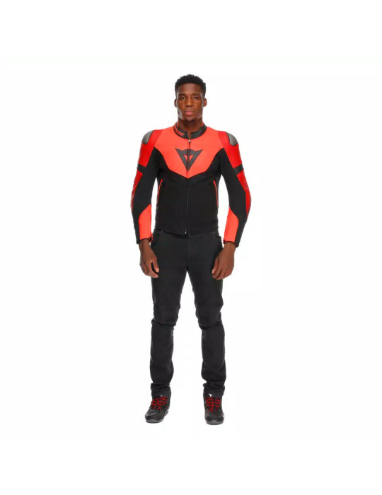 Dainese Iperattiva Jacke fluo rot schwarz