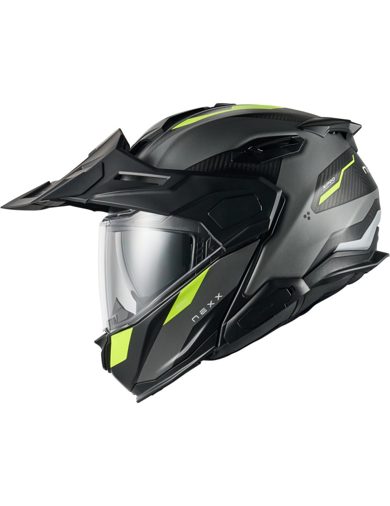 Nexx X.Lifecountry Terra Carbon grey neon yellow matt helmet