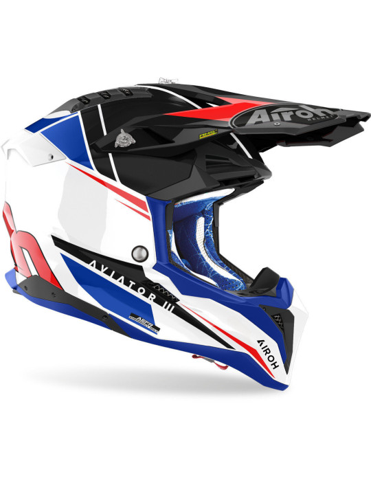 Airoh Aviator 3 Push blau rot Helm