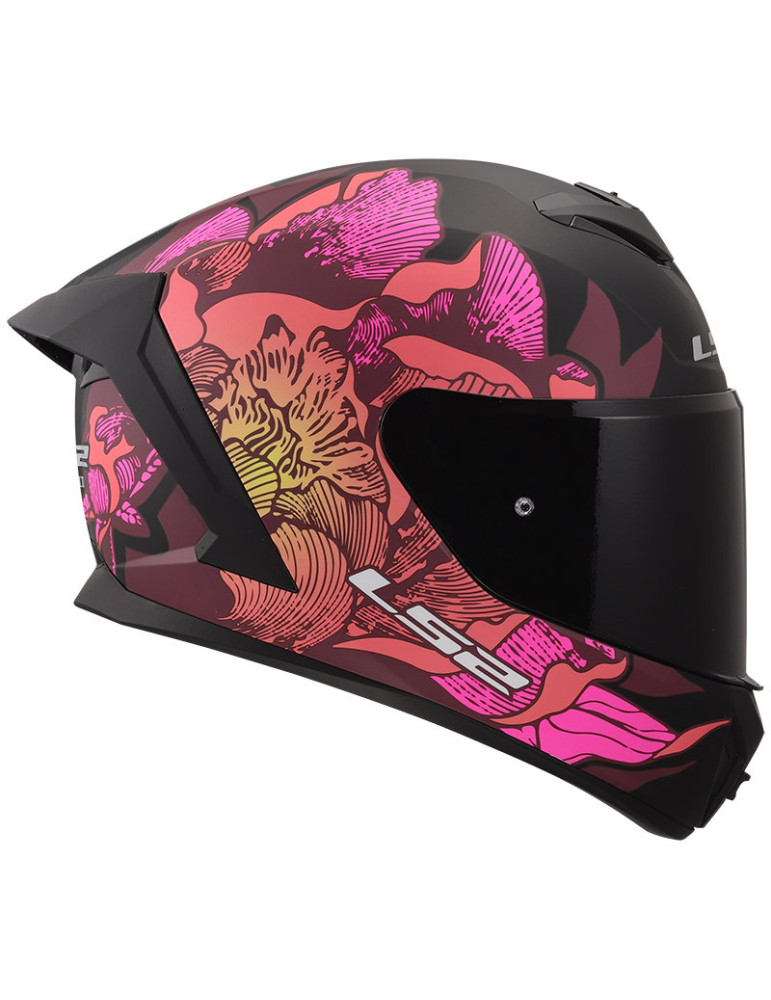 Casque LS2 FF820 Rapid 3 Poppies 2 noir rose