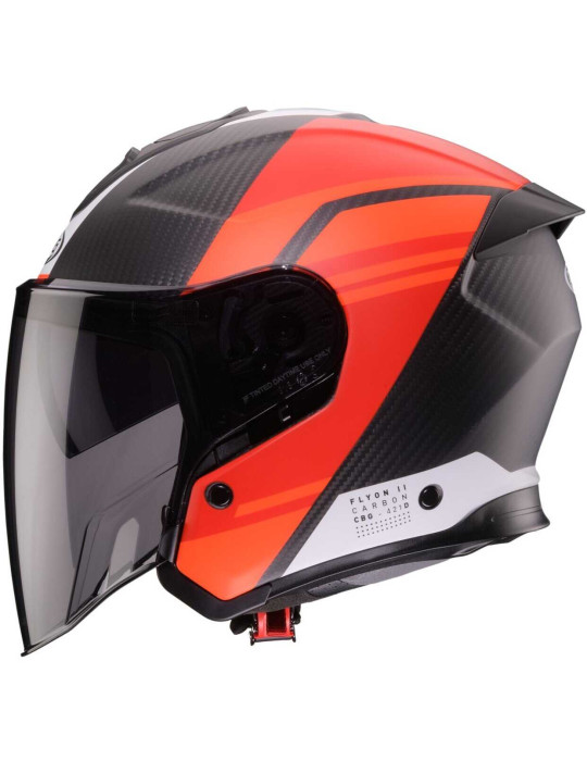 Casco Caberg Flyon 2 Carbon Addict rosso opaco