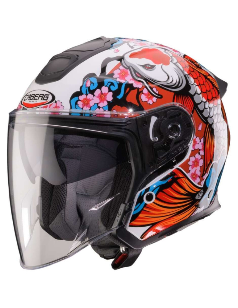 Casque Caberg Flyon 2 Koi Blanc rouge orange bleu