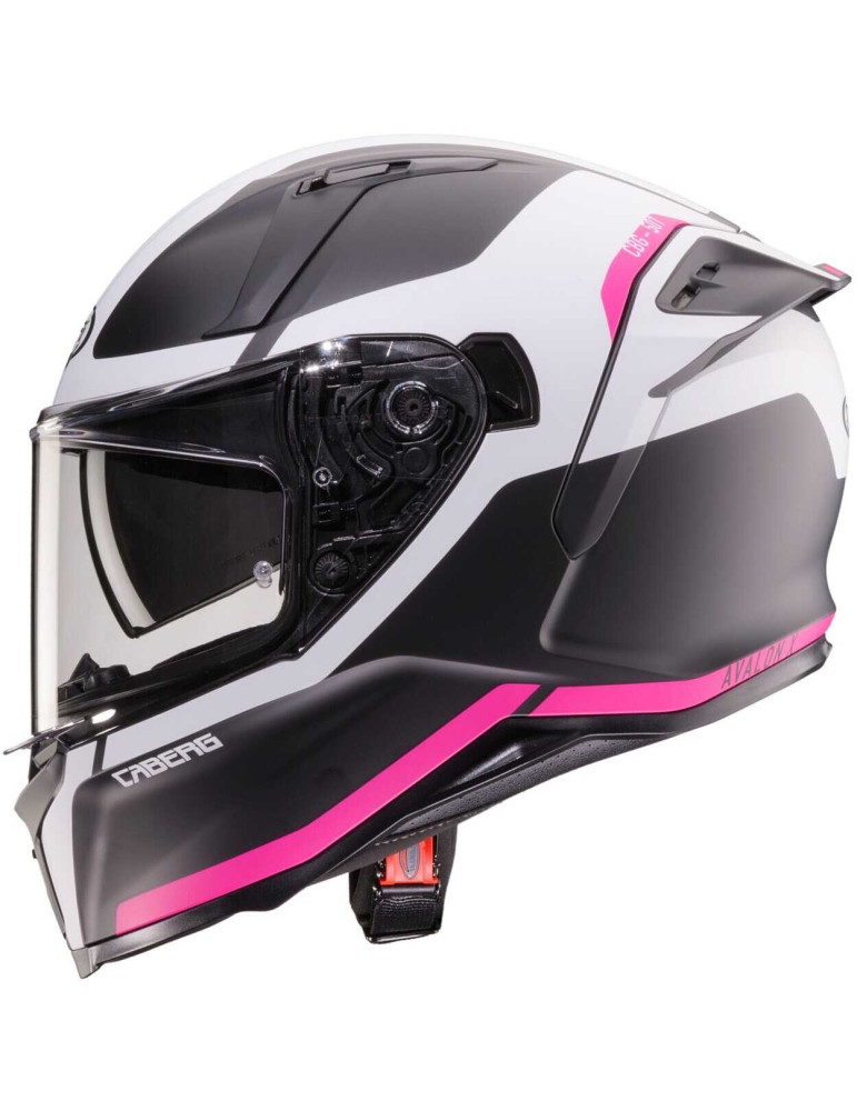 Caberg Avalon X Pure black white fuchsia helmet
