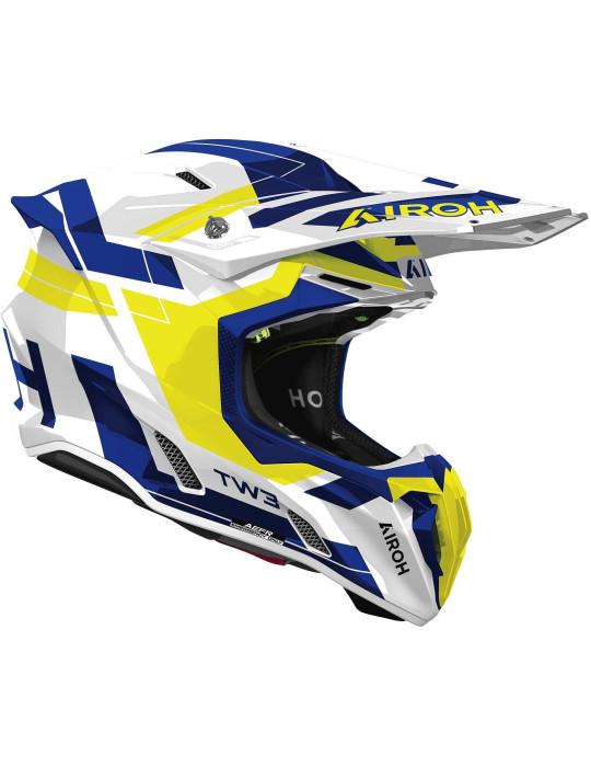 Casco Airoh Twist 3 Dynasty blu giallo lucido
