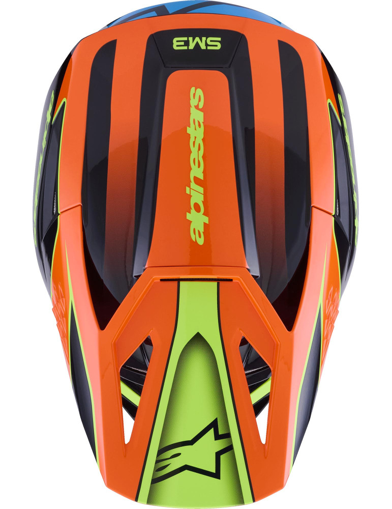Casco Alpinestars S-M3 Fray Black Orange Yellow Fluo