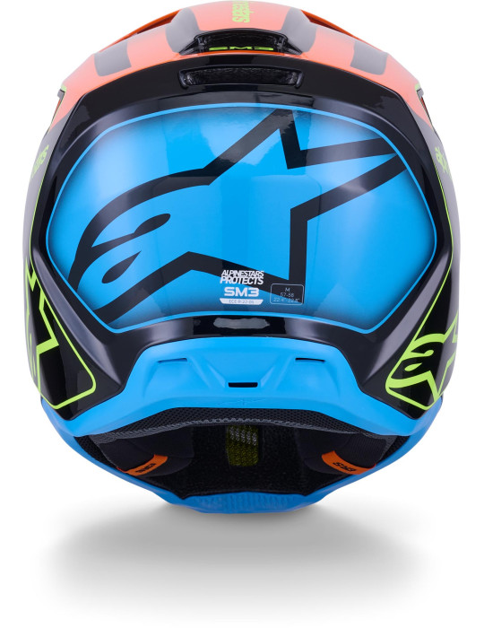 Casque Alpinestars S-M3 Fray Noir Orange Jaune Fluo
