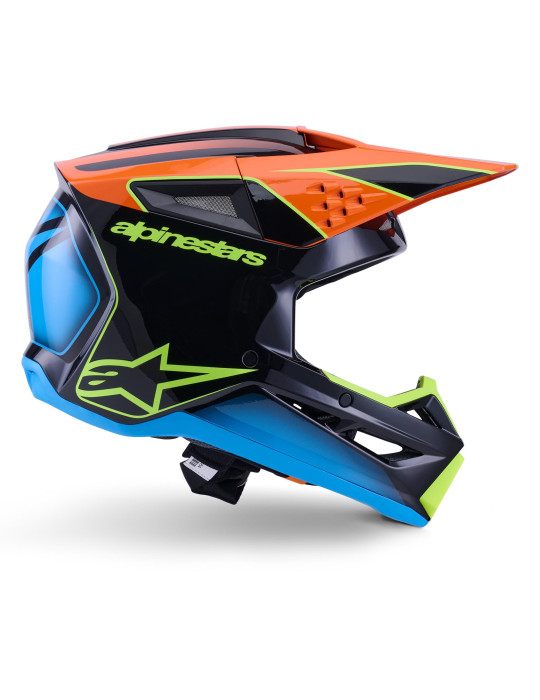 Casque Alpinestars S-M3 Fray Noir Orange Jaune Fluo