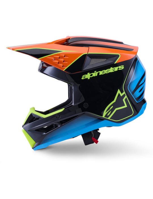 Casque Alpinestars S-M3 Fray Noir Orange Jaune Fluo